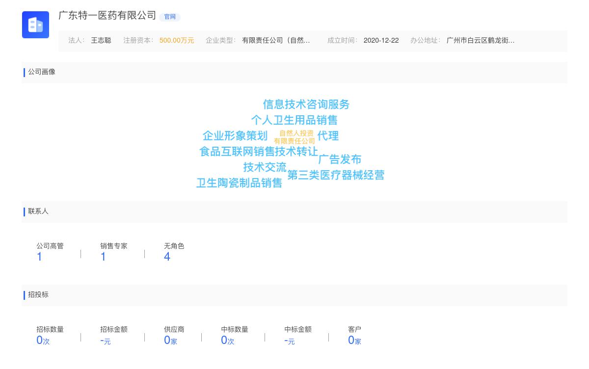 广东特一医药有限公司商标注册被驳回