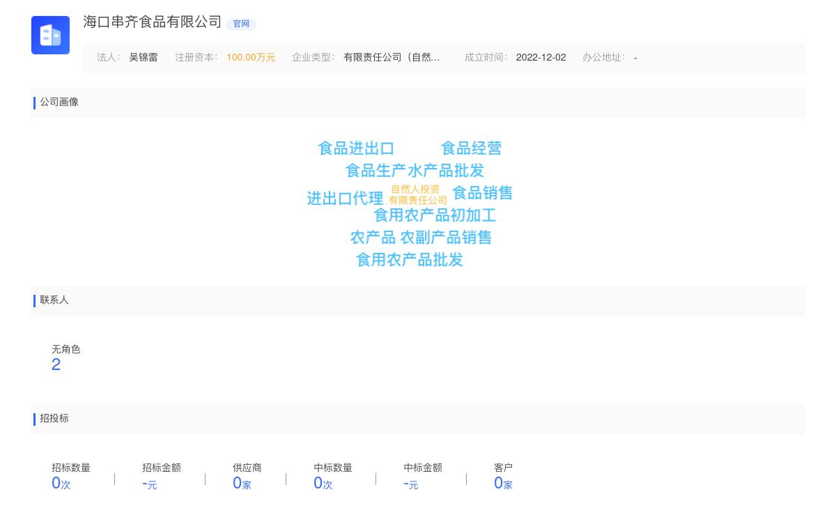 海口串齐食品有限公司商标注册被驳回